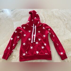 Women’s Red & White Star Hoodie